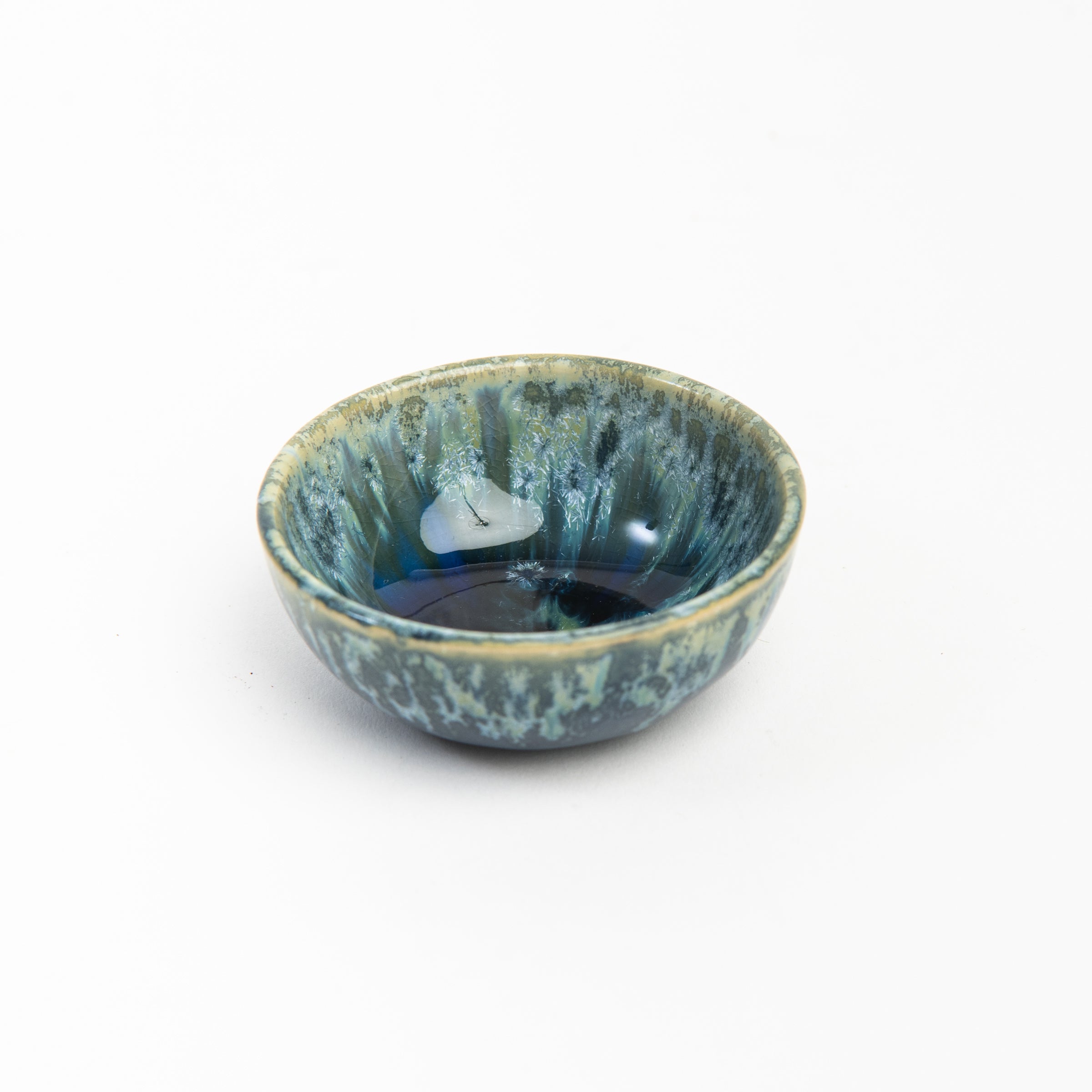 Crackle Glaze Stoneware Mini Bowl on a white background at Addison West