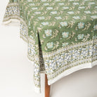 Elowen Block Print Tablecloth on a table at Addison West