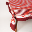 Lobster Blockprint Tablecloth, 60" x 90" on a table at Addison West