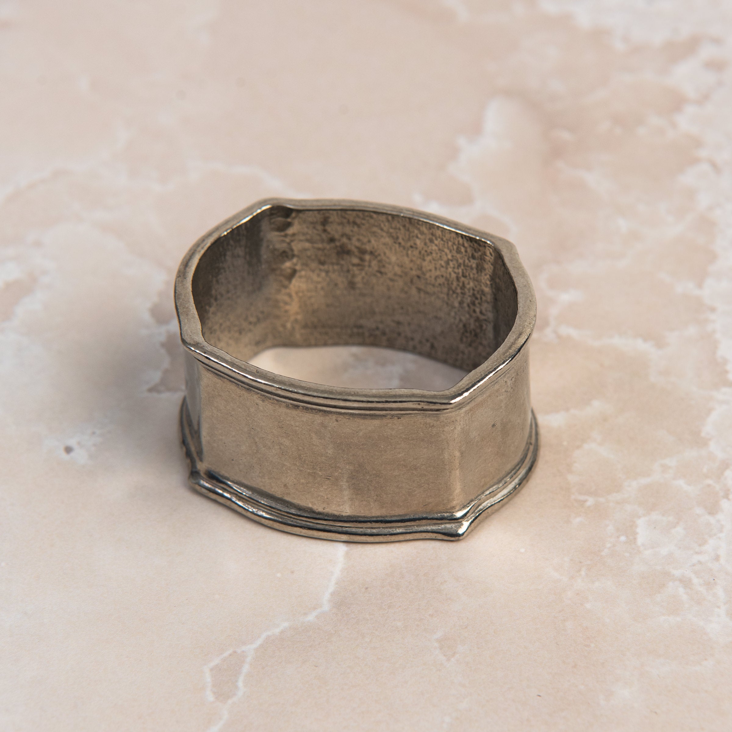 Classic Pewter Napkin Rings, Set of 4 on a table at Addison West