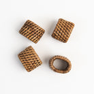Rattan Oval Napkin Rings, Set of 4 on a white background at Addison West