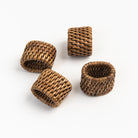 Rattan Oval Napkin Rings, Set of 4 on a white background at Addison West