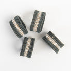 Blue Seagrass Napkin Rings, Set of 4 on a white background at Addison West