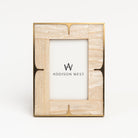 Mother of Pearl and Brass Picture Frame on a white background at Addison West