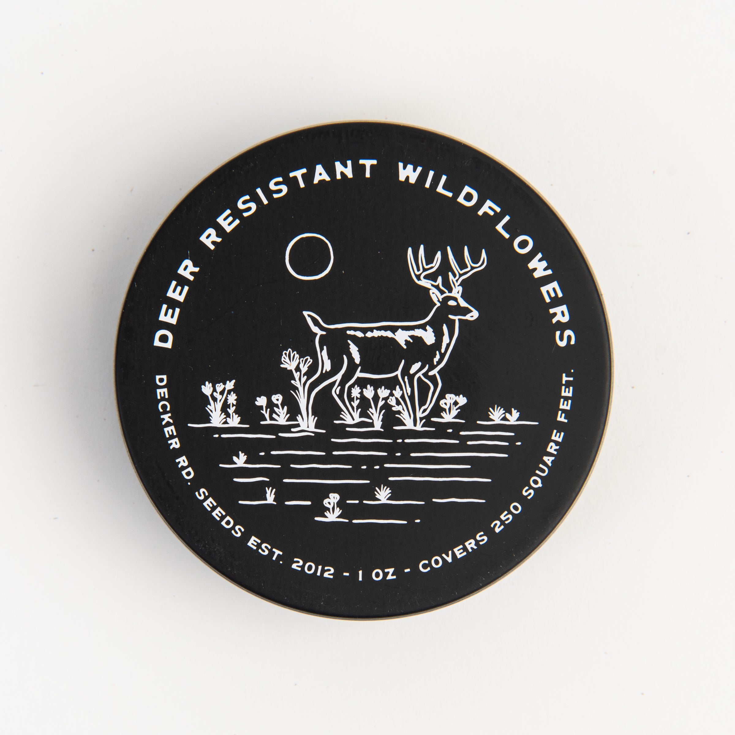 Wildflower Seeds 'Deer Resistant Mix' Tin on a white background at Addison West