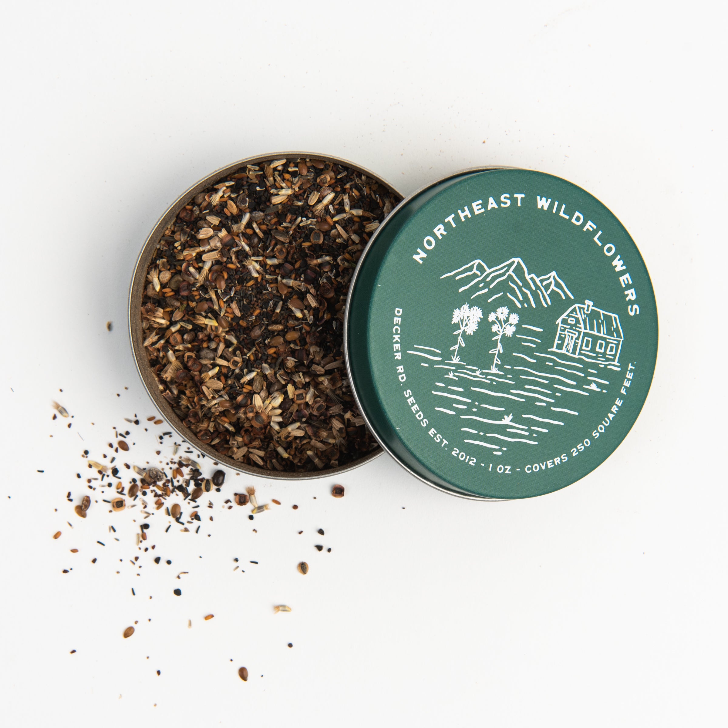 Wildflower Seeds 'Northeast Mix' Tin on a white background at Addison West