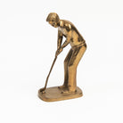 Vintage Brass Golfer on a white background at Addison West