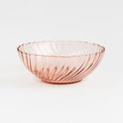 Vintage Blush Glass Serving Bowl on a white background at Addison West