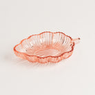 Vintage 30s Glass Leaf Dish in Blush on a white background at Addison West