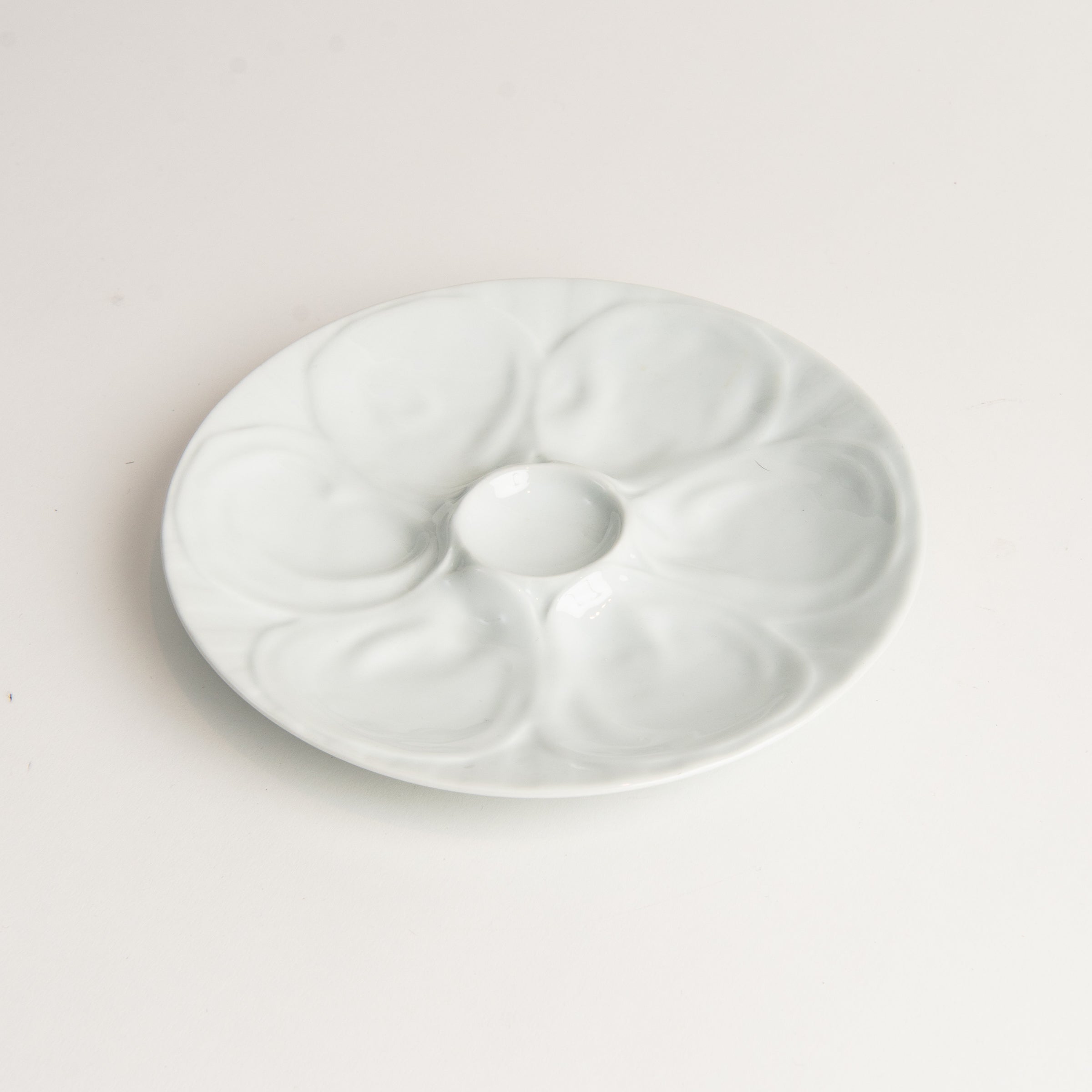 Vintage White Oyster Plate on a white background at Addison West