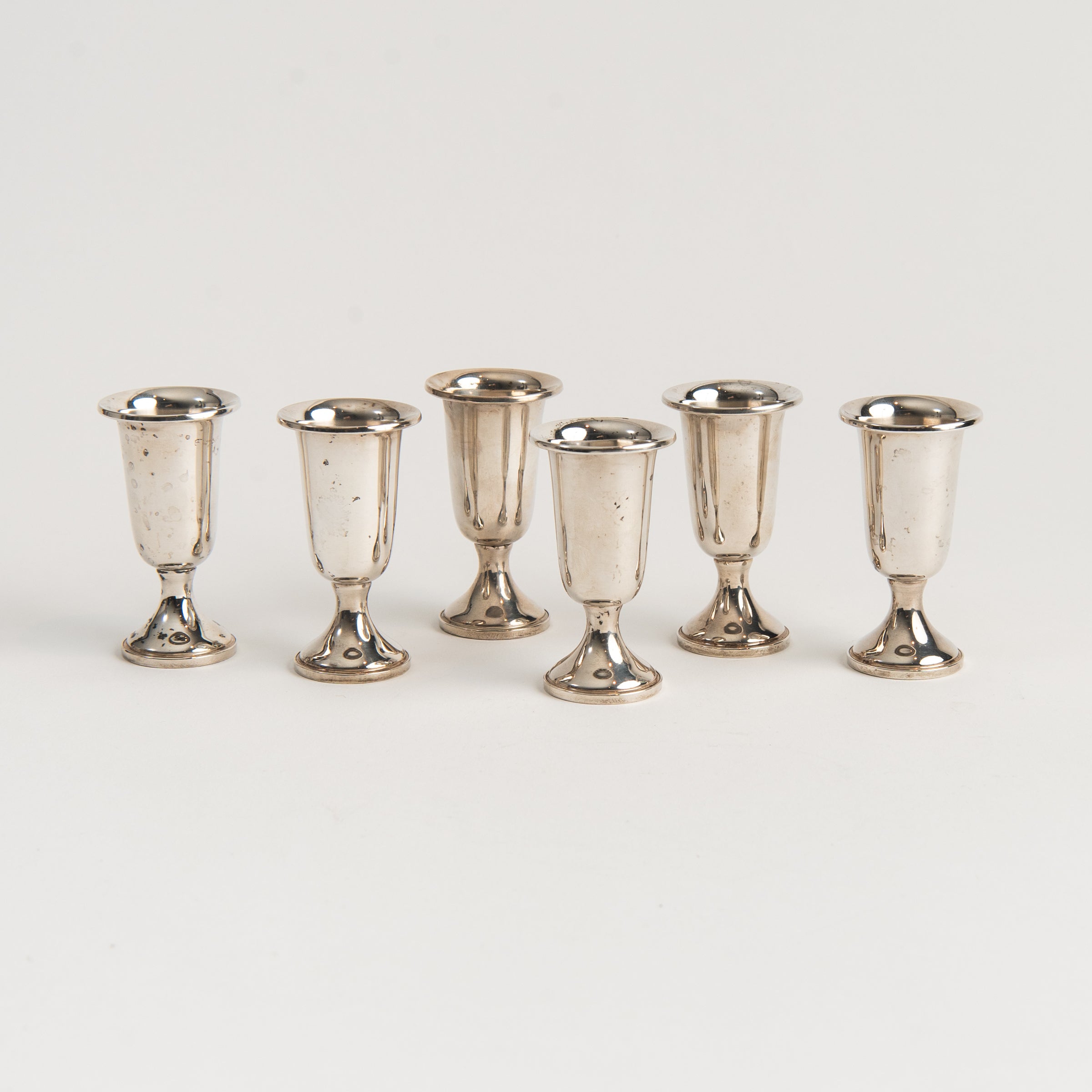 Vintage Towle Sterling Mini Goblets, Set of 2 on a white background at Addison West