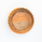 Scalloped Edge Mango Wood Bowl on a white background at Addison West