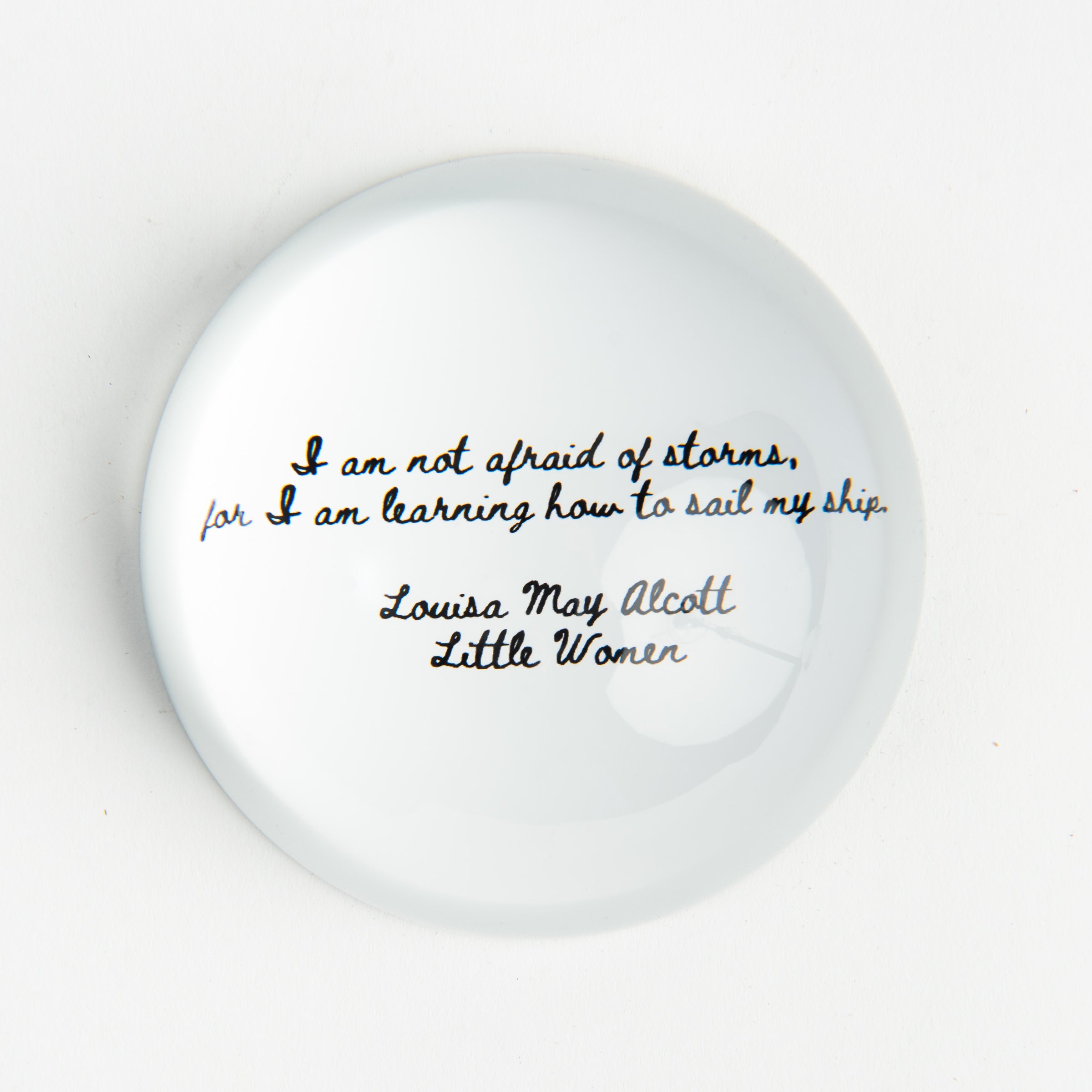 Louisa May Alcott Quote Paperweight on a white background at Addison West