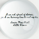 Louisa May Alcott Quote Paperweight on a white background at Addison West