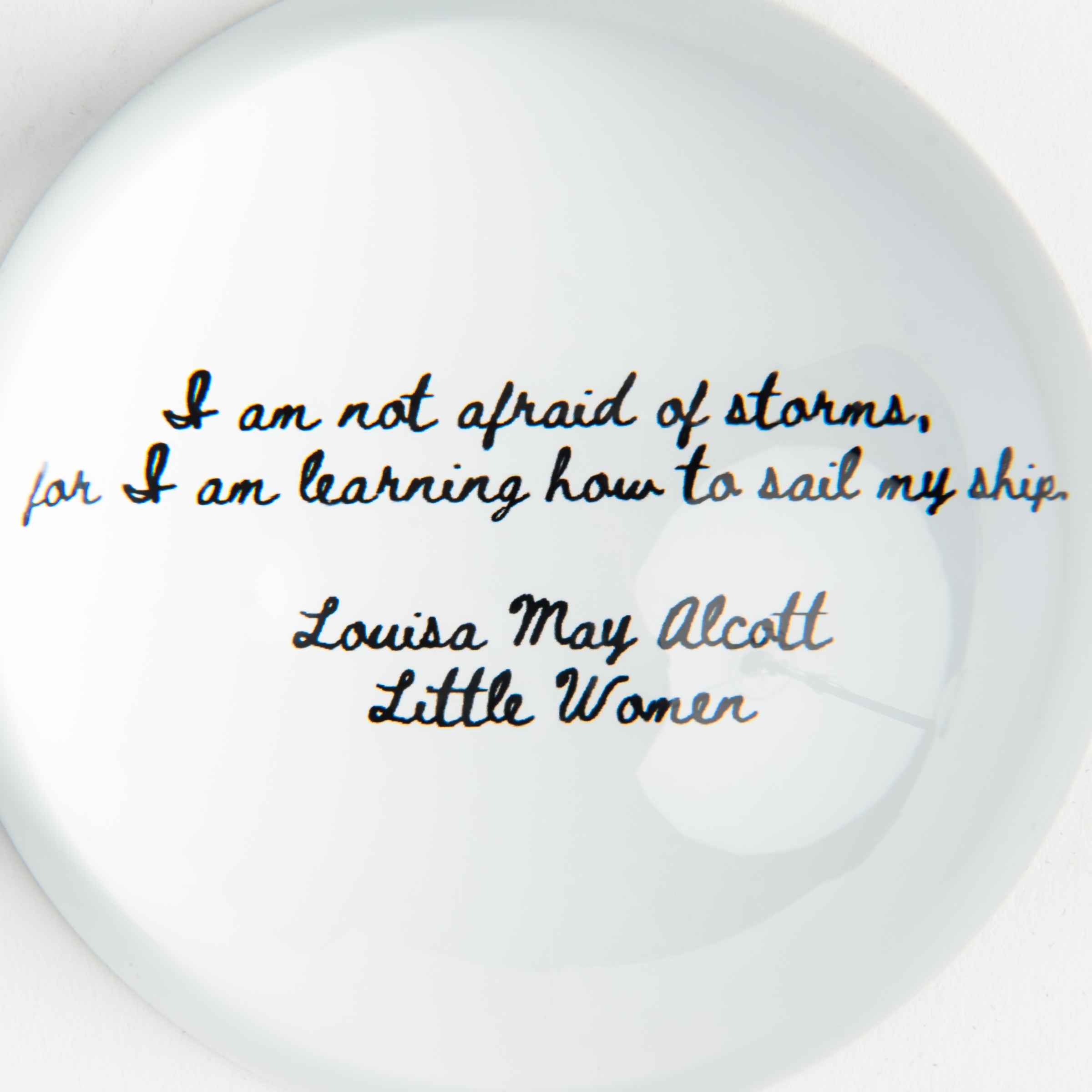 Louisa May Alcott Quote Paperweight on a white background at Addison West