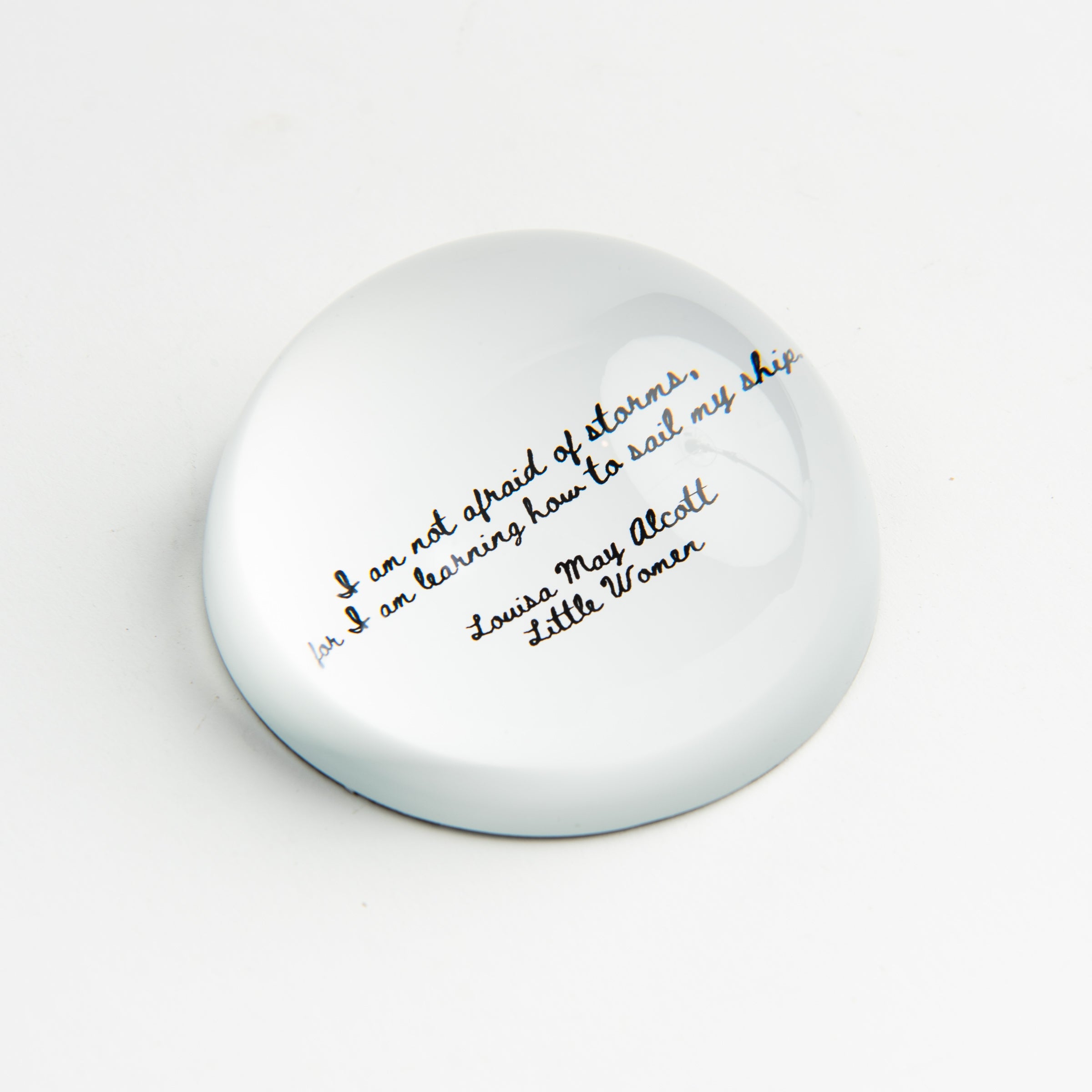Louisa May Alcott Quote Paperweight on a white background at Addison West