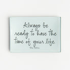 Always Be Ready Decoupage Glass Tray on a white background at Addison West