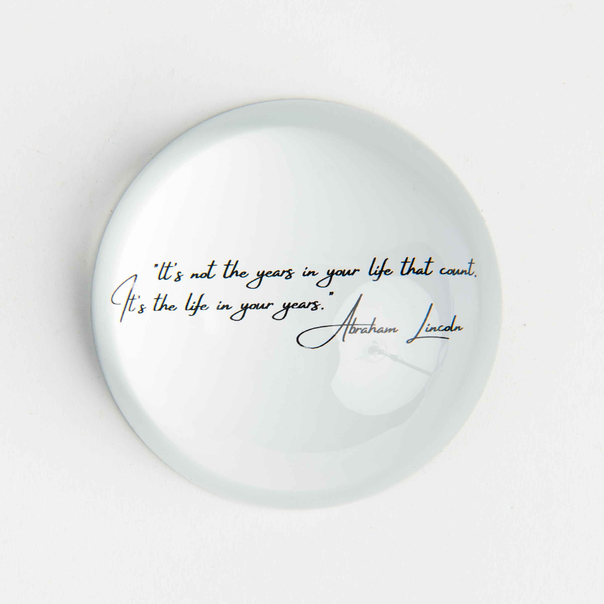Abraham Lincoln Quote Paperweight on a white background at Addison West