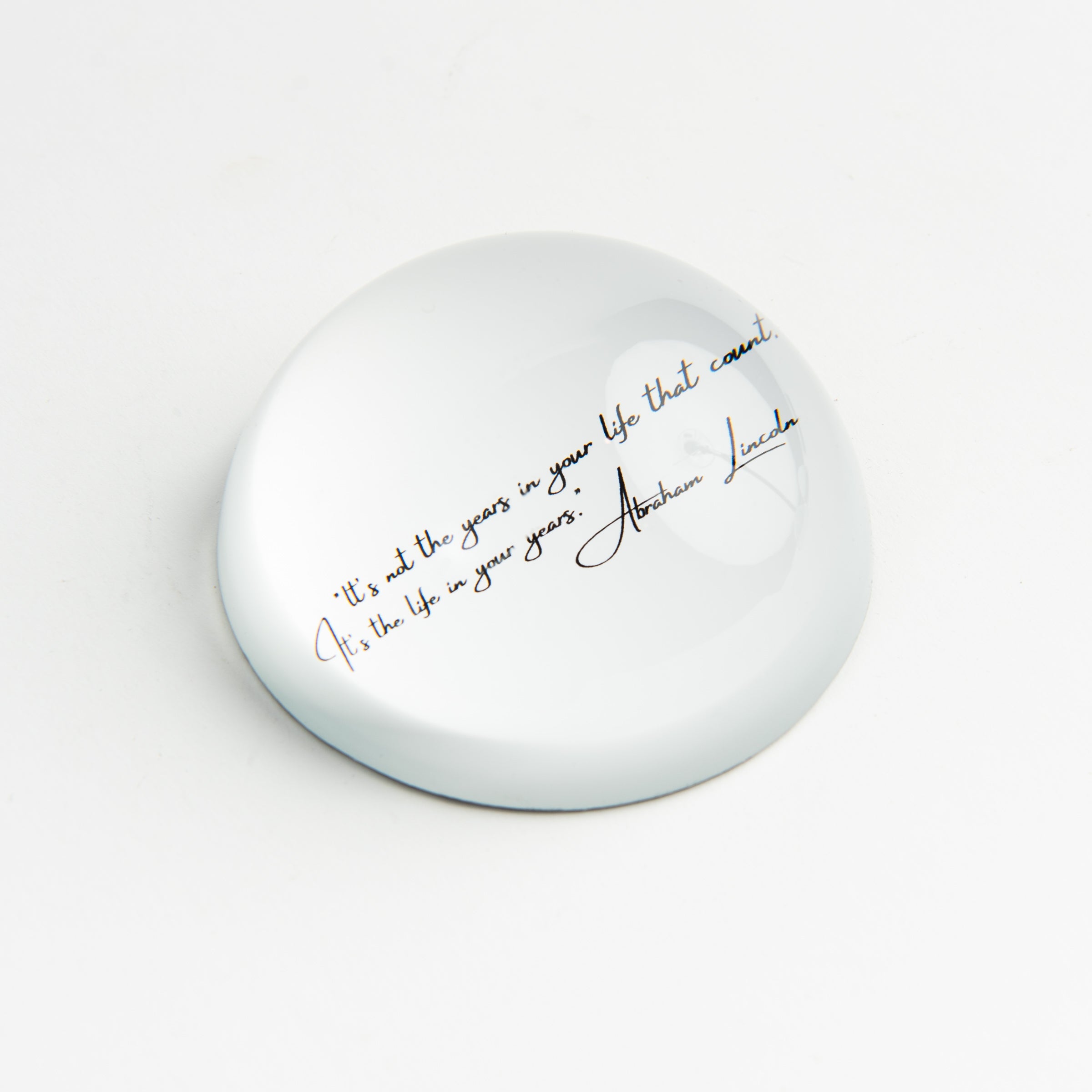 Abraham Lincoln Quote Paperweight on a white background at Addison West