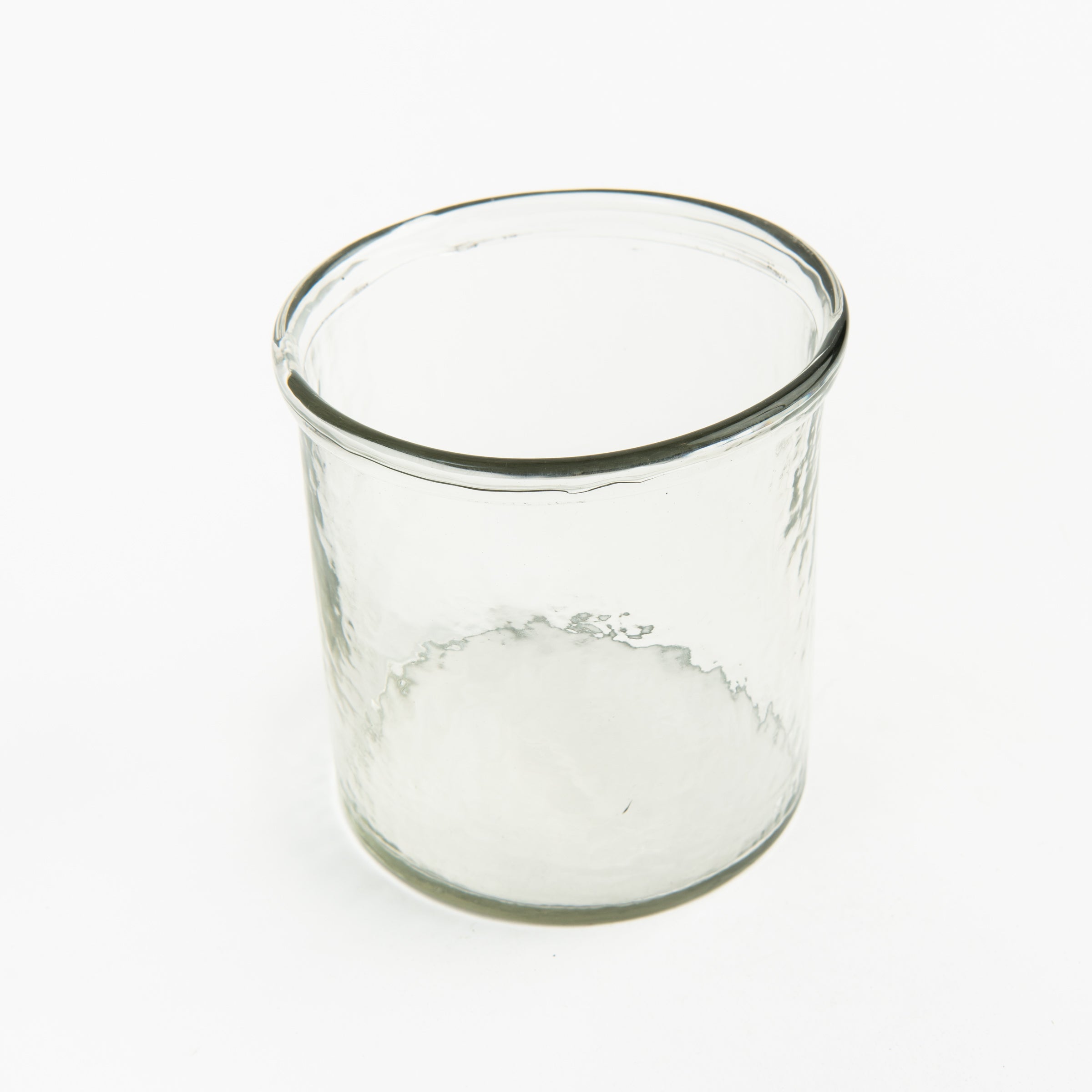 Banded Glass Cylinder vase hurricane on a white background at Addison West