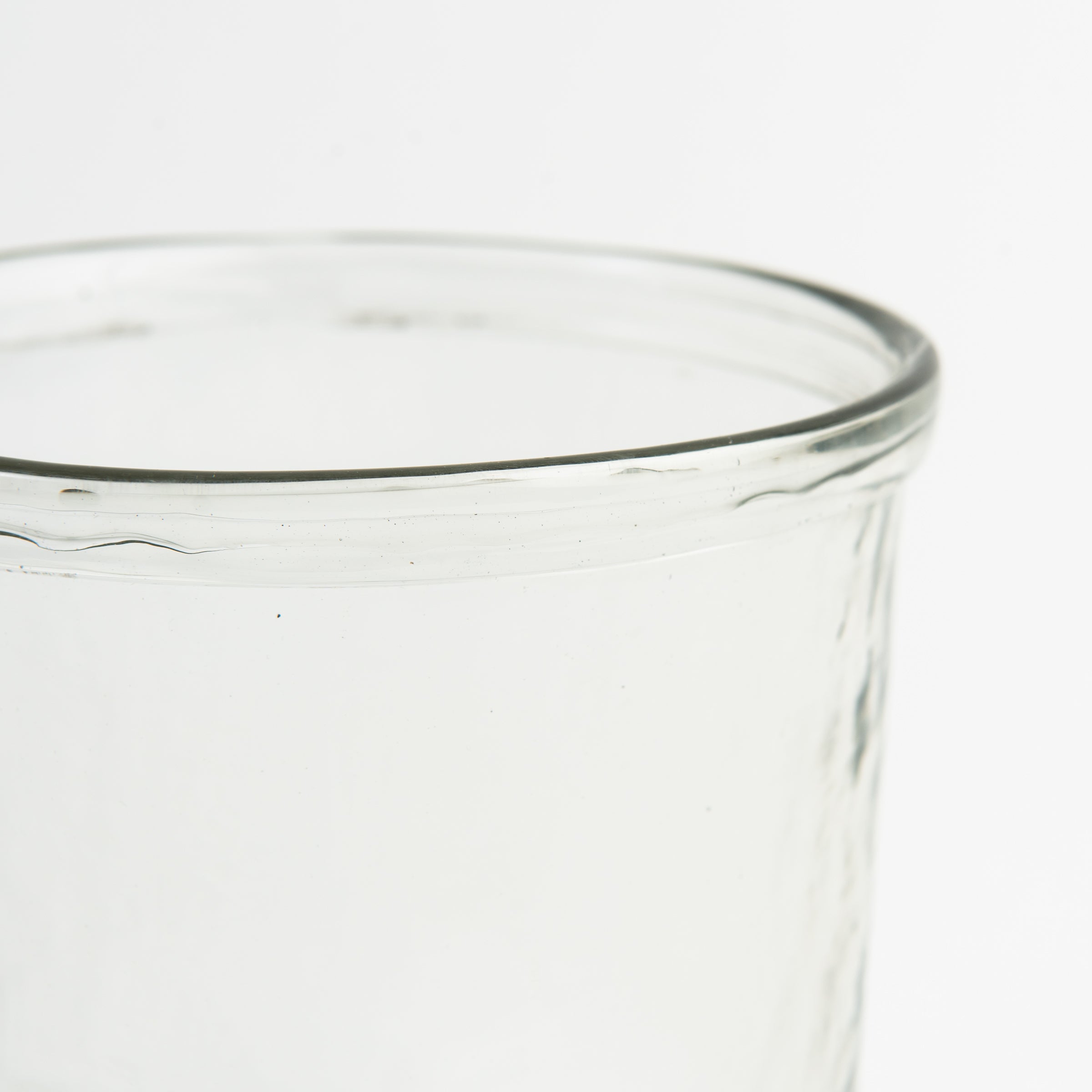 Banded Glass Cylinder vase hurricane on a white background at Addison West