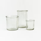 Banded Glass Cylinder vase hurricane on a white background at Addison West
