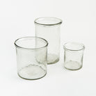 Banded Glass Cylinder vase hurricane on a white background at Addison West