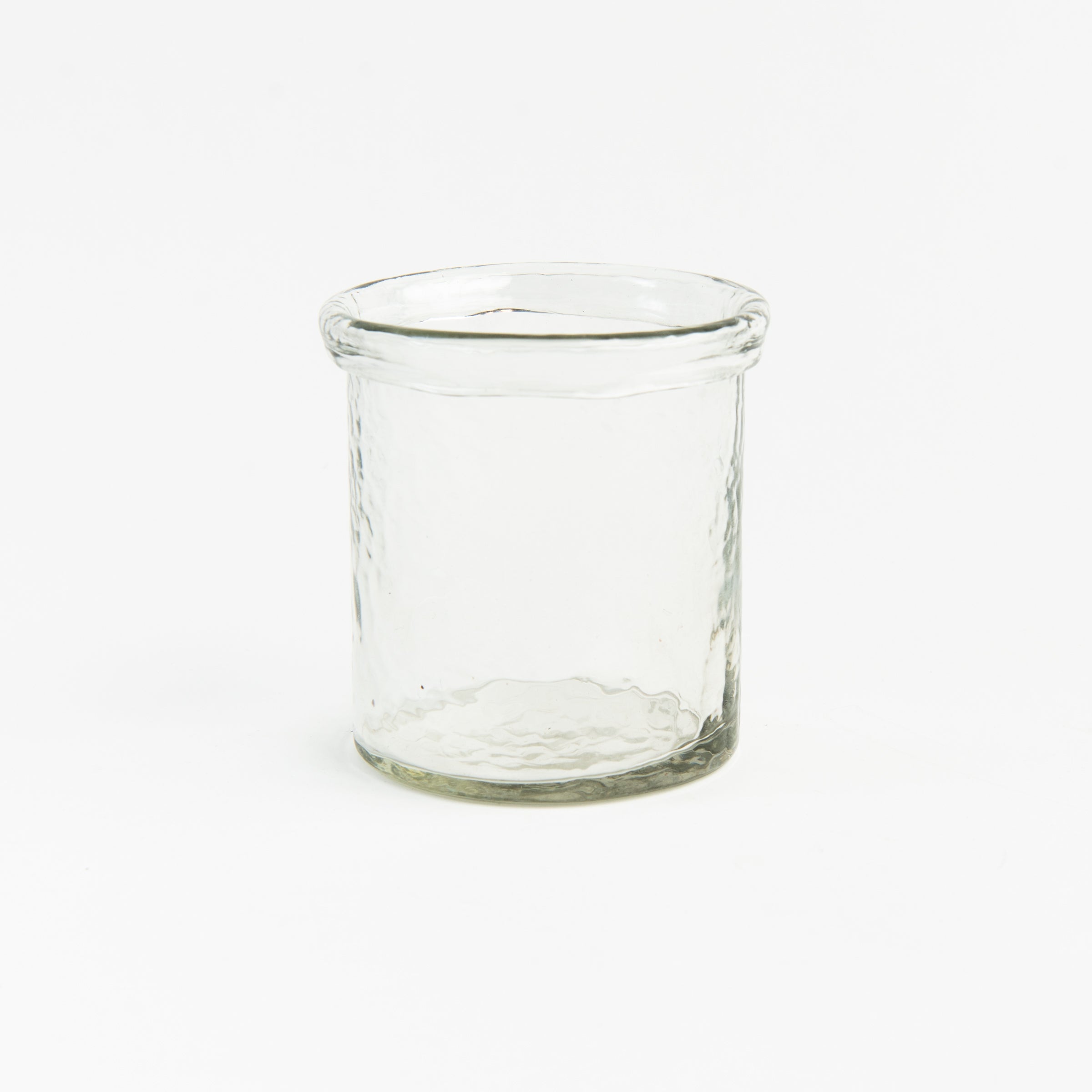 Banded Glass Cylinder vase hurricane on a white background at Addison West