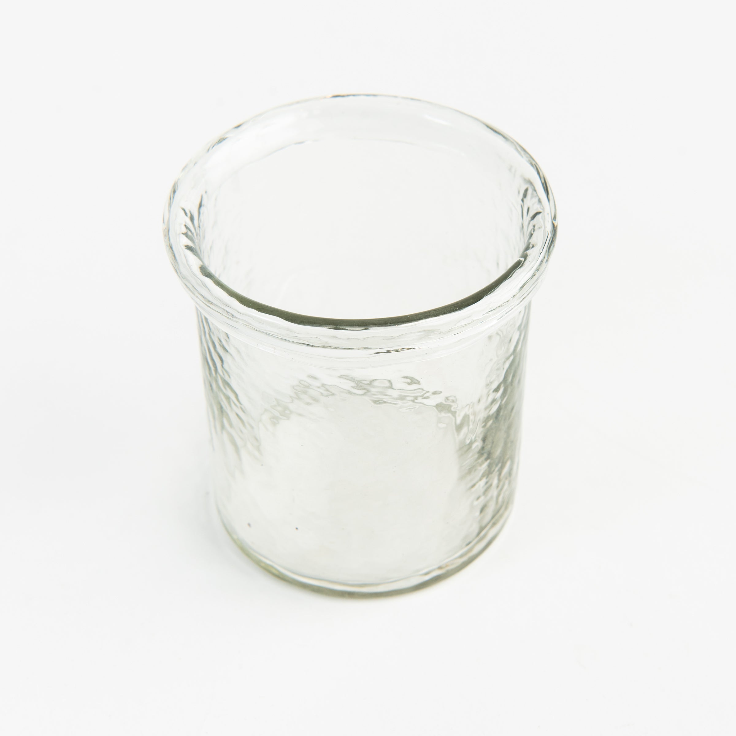 Banded Glass Cylinder vase hurricane on a white background at Addison West