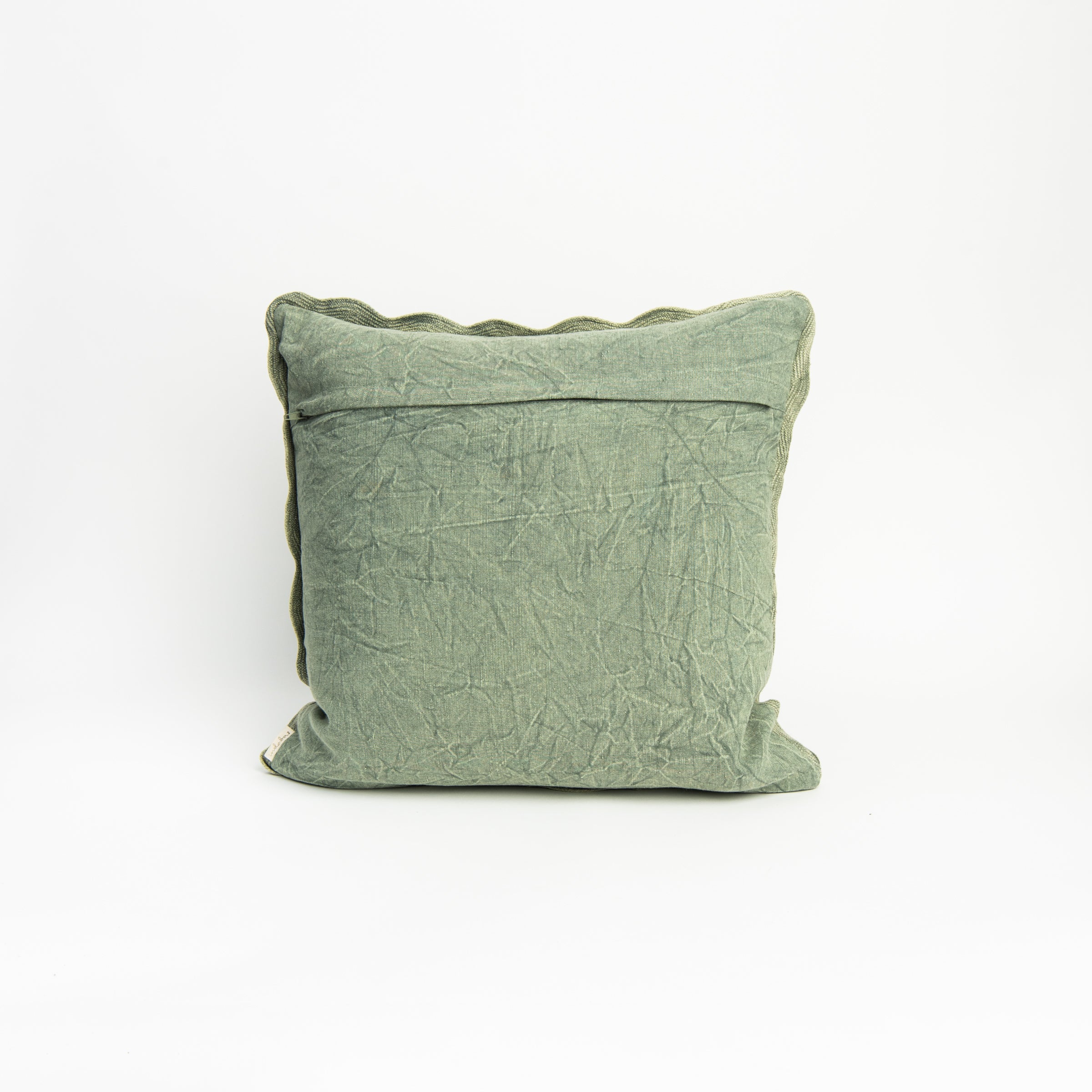 Scalloped Sage 20" Pillow on a white background at Addison West