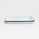 Small Vintage Enamelware Rectangular Tray on a white background at Addison West