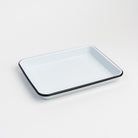 Small Vintage Enamelware Rectangular Tray on a white background at Addison West