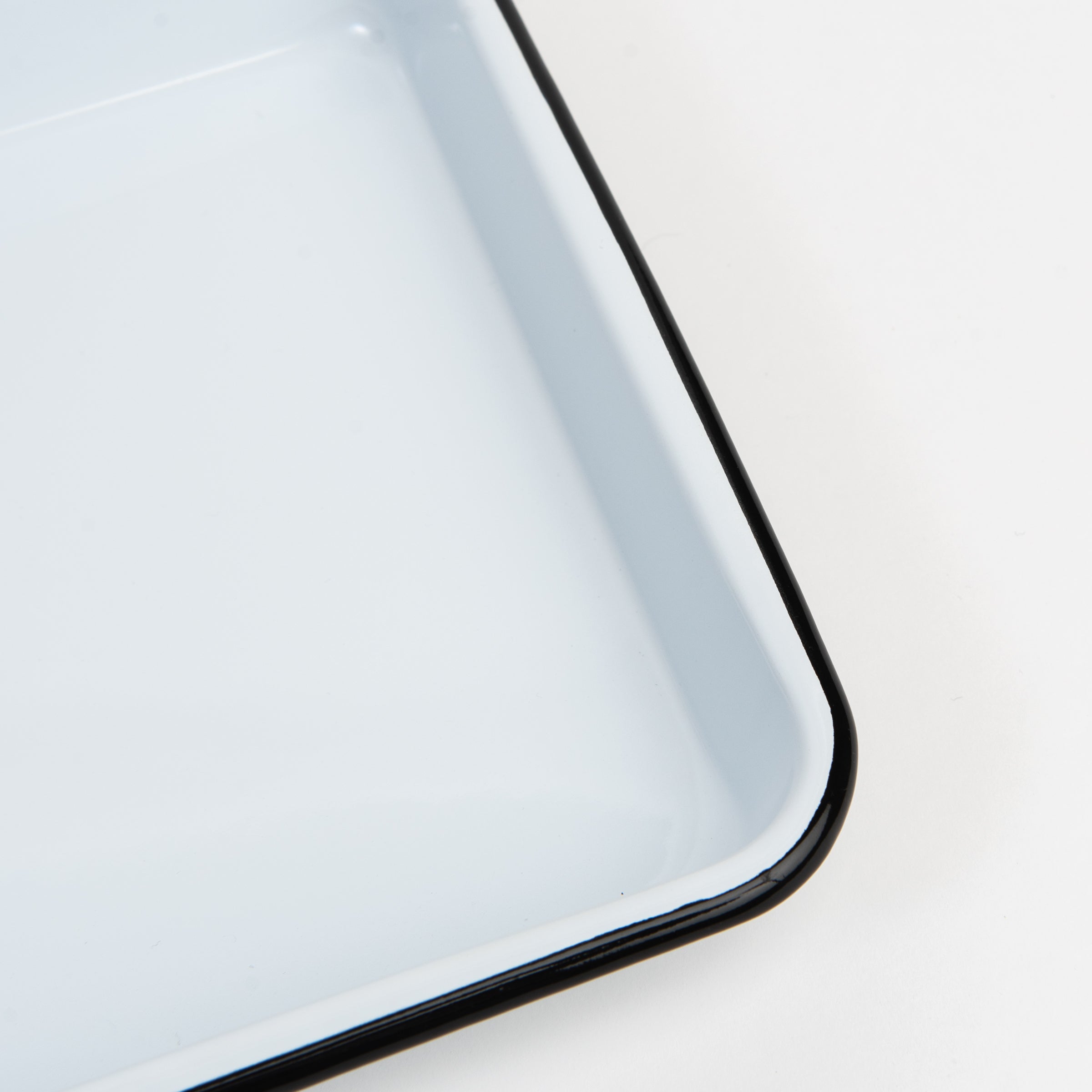 Small Vintage Enamelware Rectangular Tray on a white background at Addison West