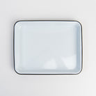 Small Vintage Enamelware Rectangular Tray on a white background at Addison West