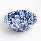 Cobalt Swirl Enamelware Serving Bowl on a white background at Addison West