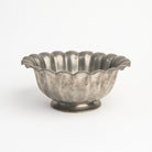 Vintage Scalloped Pewter Bowl on a white background at Addison West