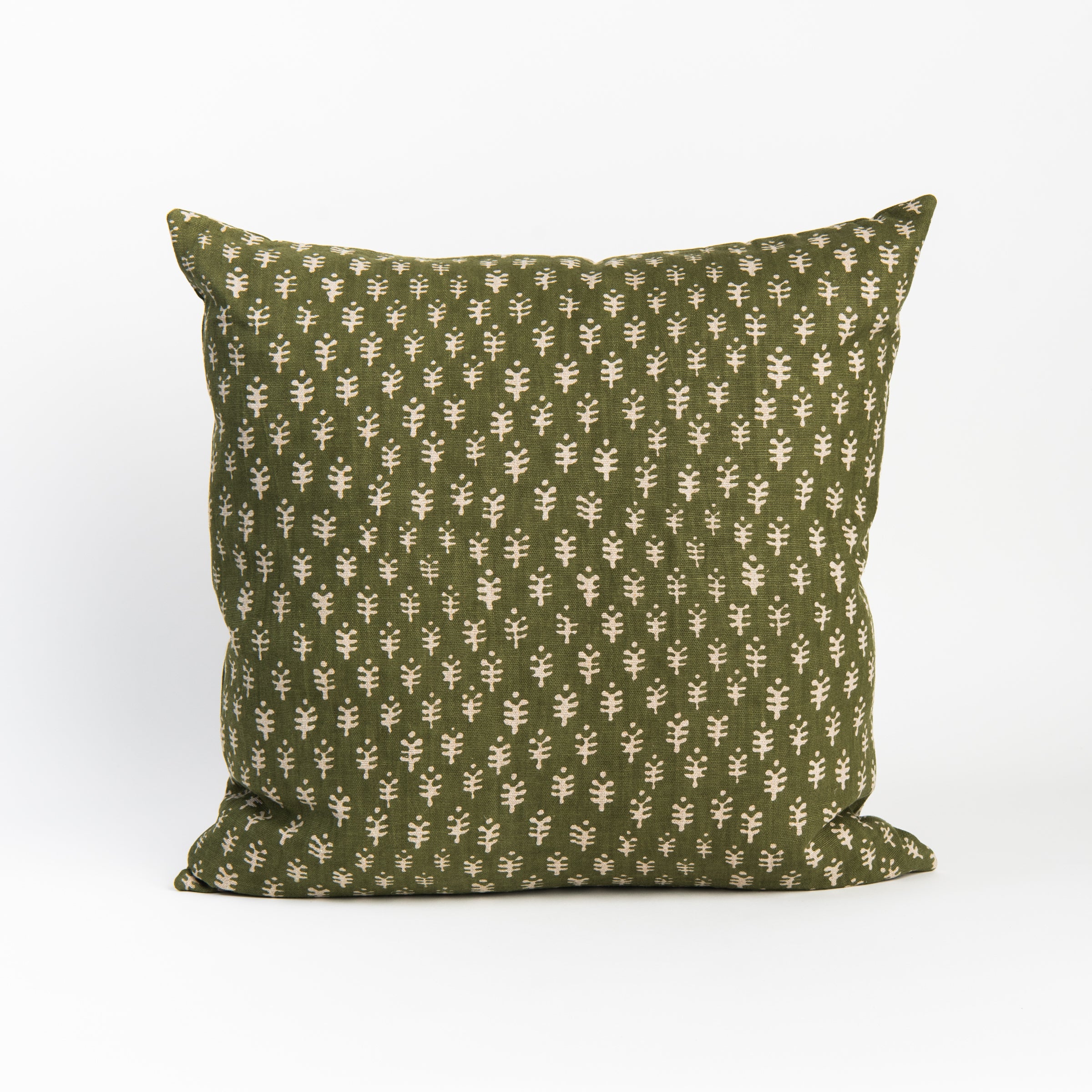 Astra Green 22" Square Pillow on a white background at Addison West
