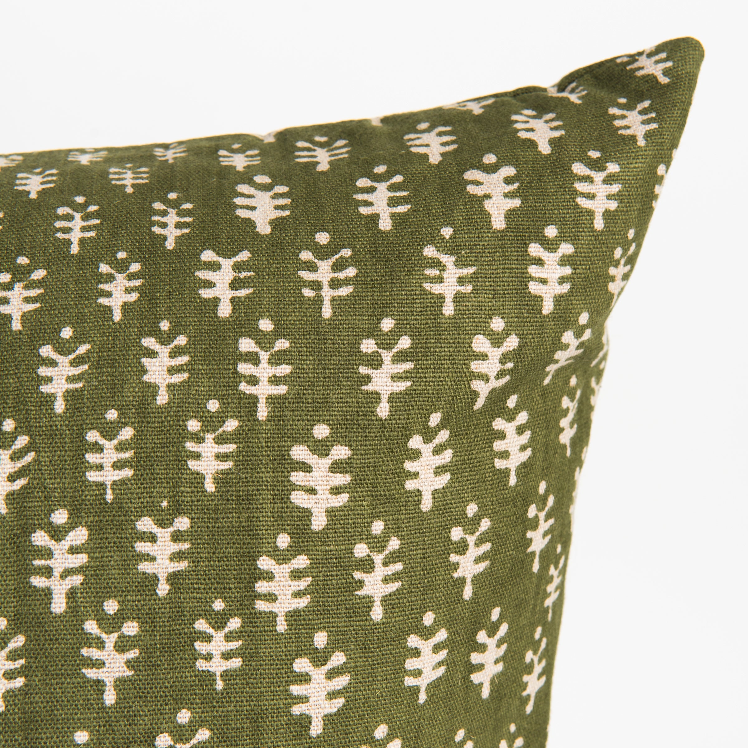 Astra Green 22" Square Pillow on a white background at Addison West
