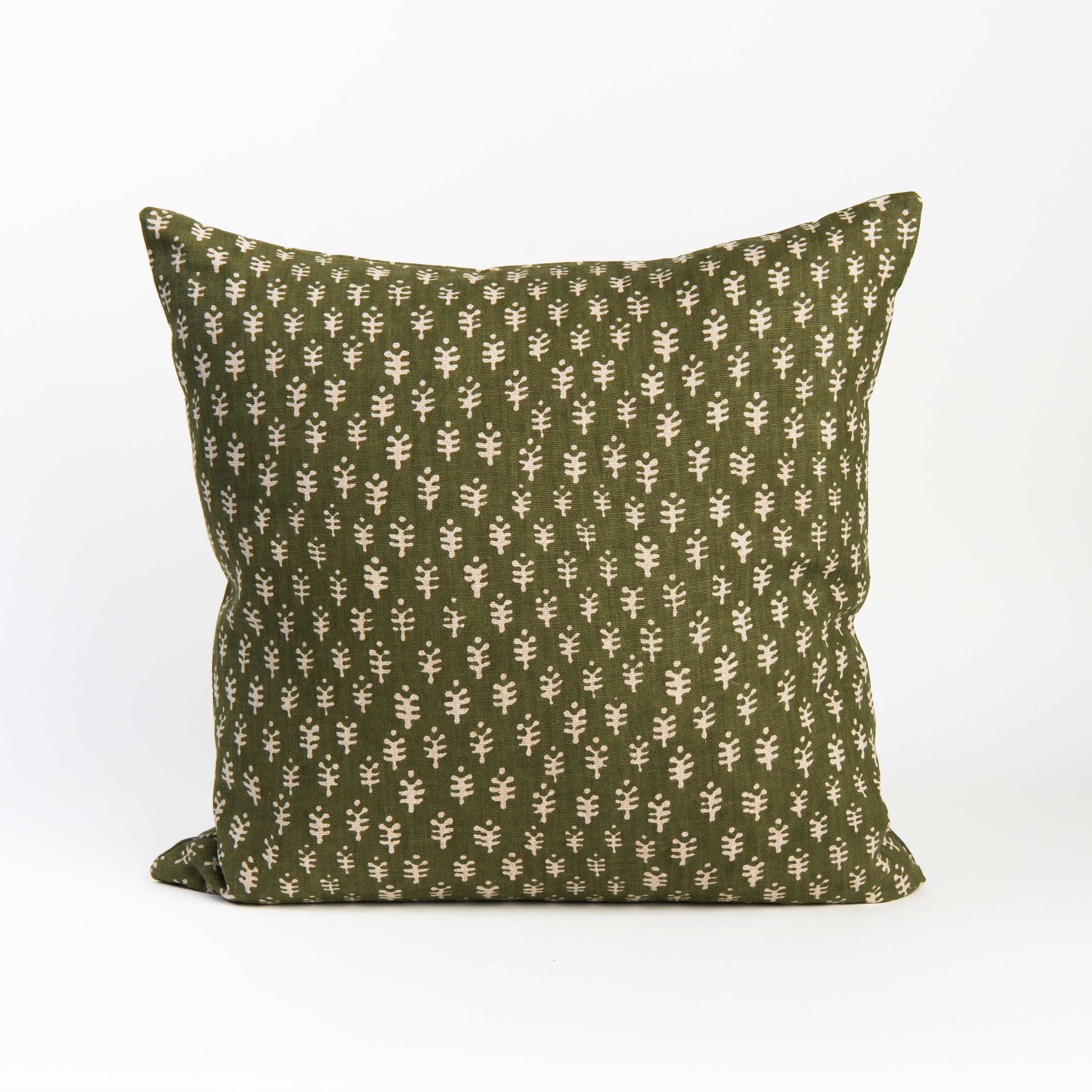 Astra Green 22" Square Pillow on a white background at Addison West