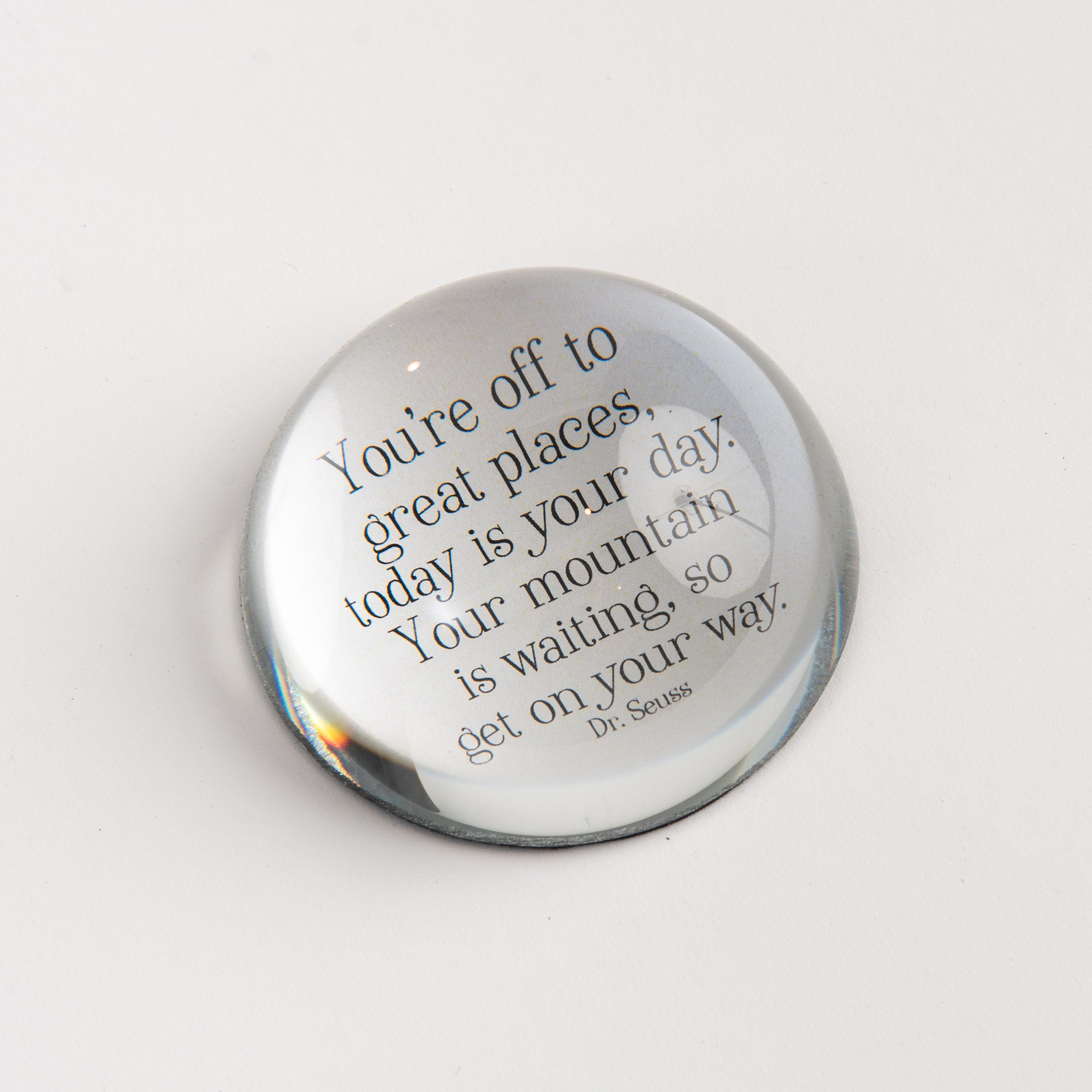 You're Off to Great Places Crystal Dome Paperweight on a white background at Addison West