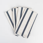 Denim Blue Striped Napkins, Set of 4 on a white background at Addison West