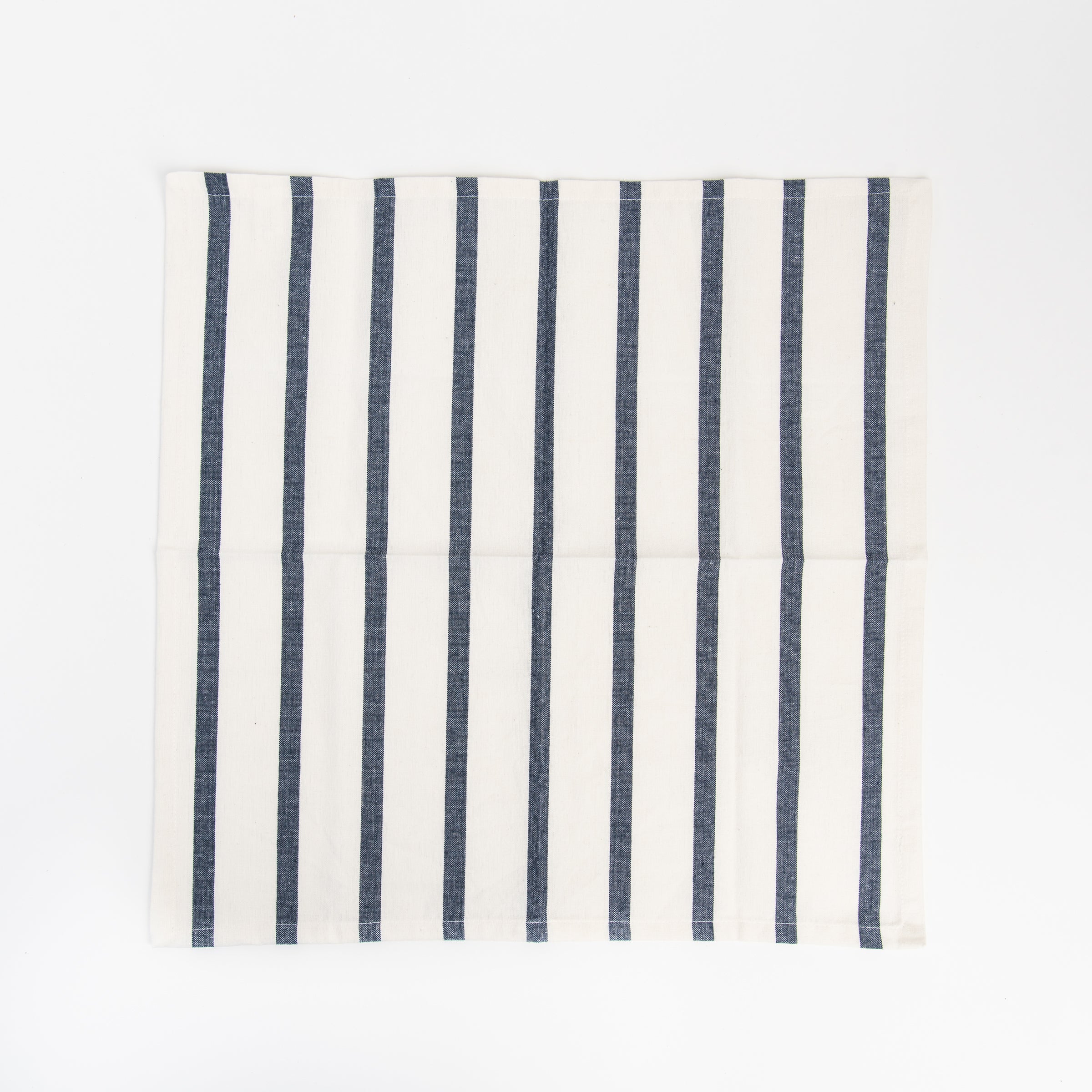 Denim Blue Striped Napkins, Set of 4 on a white background at Addison West