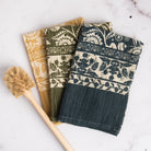 Meadow Printed Tea Towels, Set of 3 on a table at Addison West