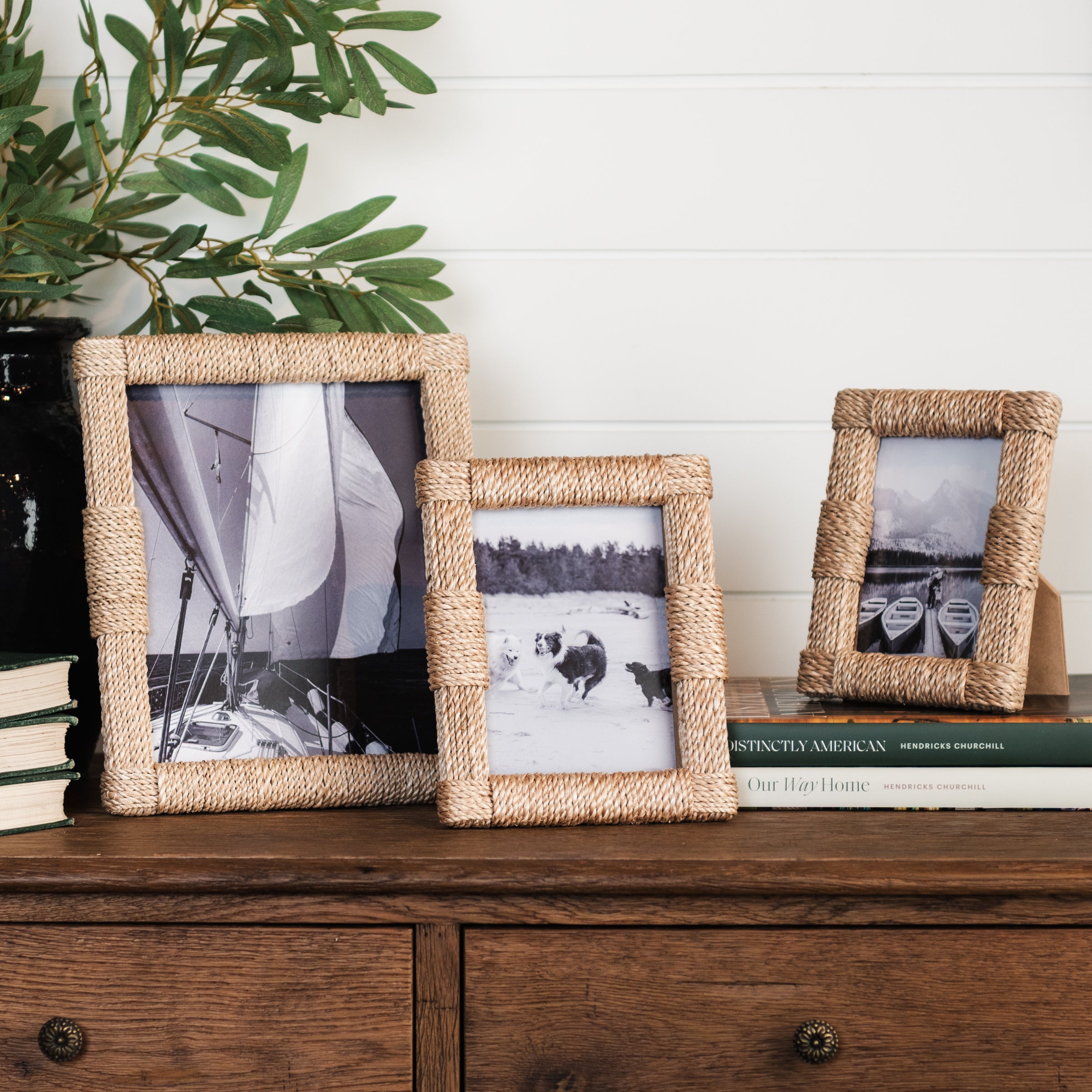 Coastal Seagrass Frame on a table at Addison West