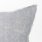 Lina Linen 24" Square Pillow in Steel Grey on a white background at Addison West