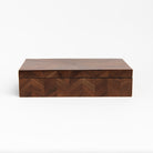 Large Chevron Wood Box on a white background at Addison West