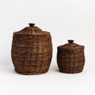 Wicker Storage Baskets With Lids on a white background at Addison West