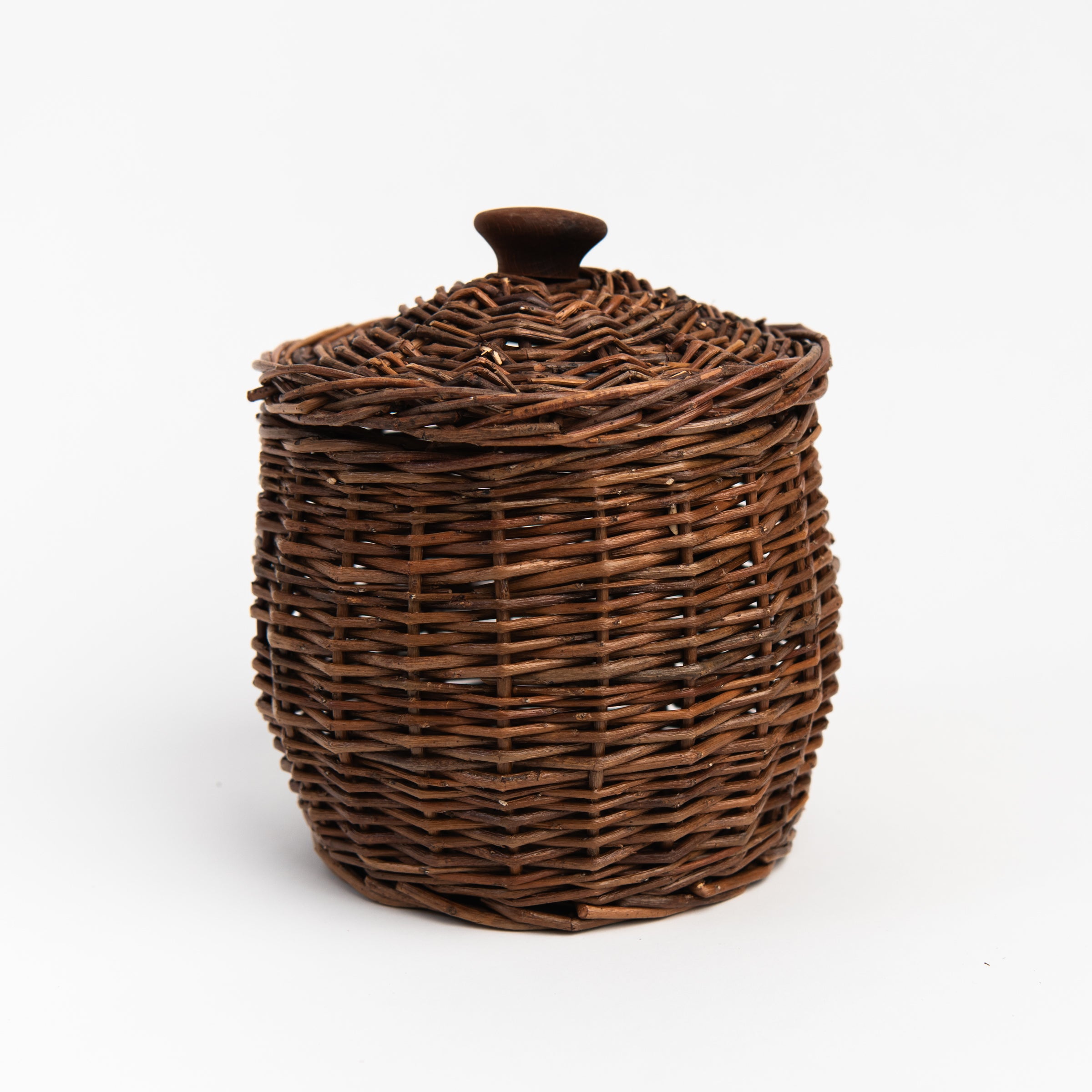 Wicker Storage Baskets With Lids on a white background at Addison West