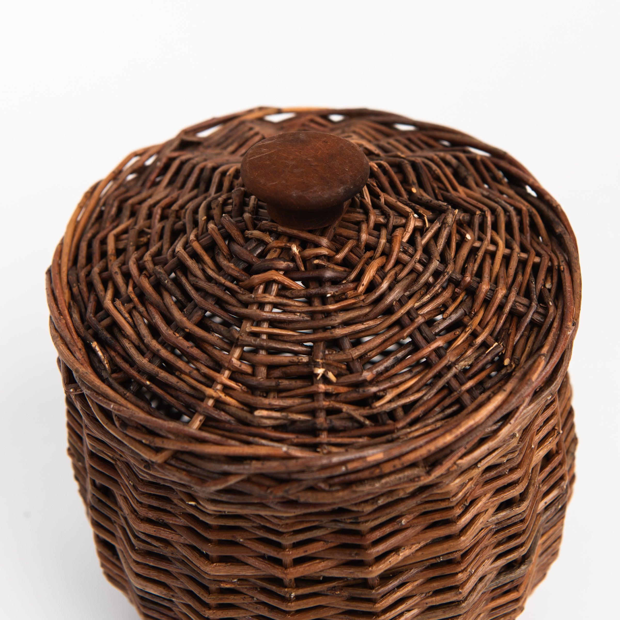 Wicker Storage Baskets With Lids on a white background at Addison West