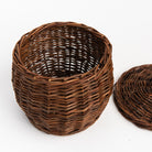 Wicker Storage Baskets With Lids on a white background at Addison West